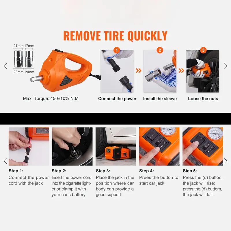 electric car jack operation steps