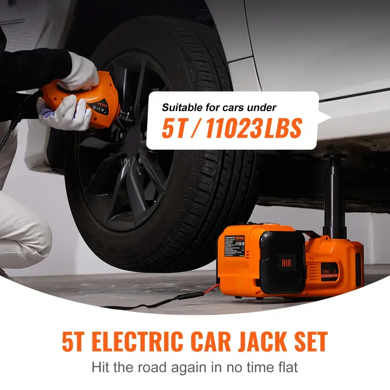 5T electric car jack in use
